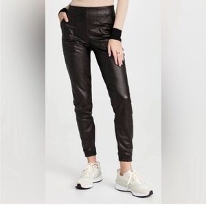 Spanx Leather-Like Jogger Pants Black Size Medium | Shaping Joggers